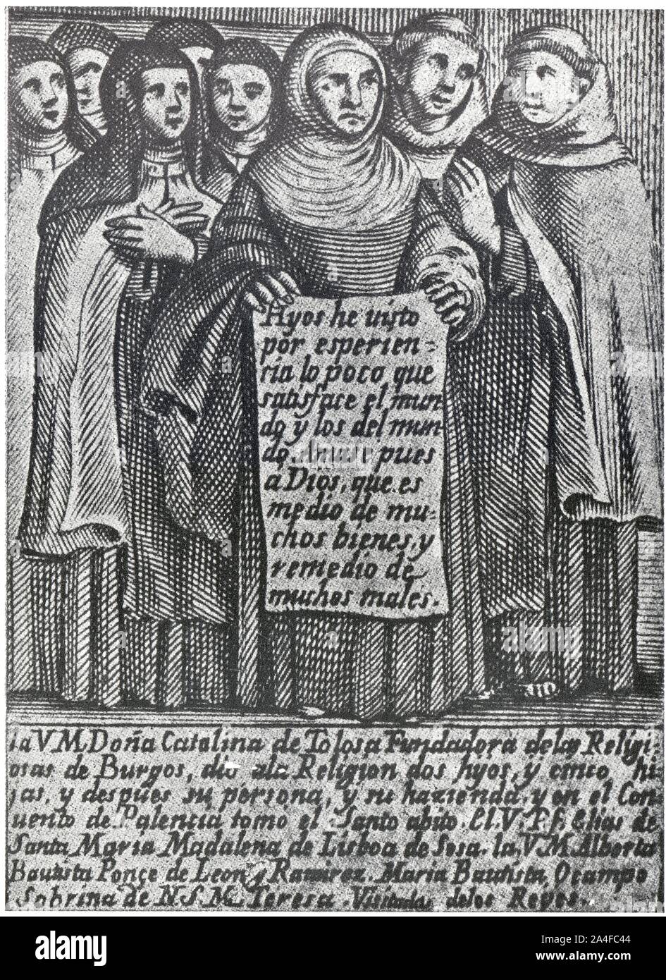 Dona Catalina de Tolosa.Patronnesse du carmel de Burgos,entourée de ses
