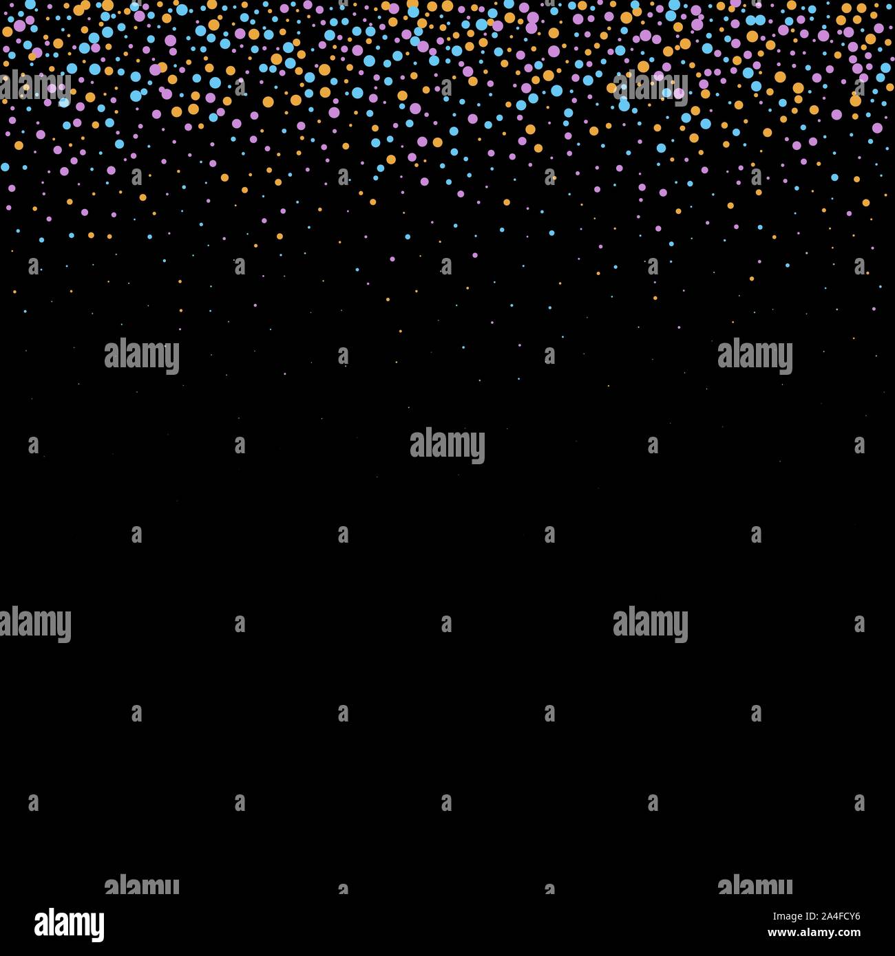 falling colored circles on a black background - Vektorgrafik Stock Vector