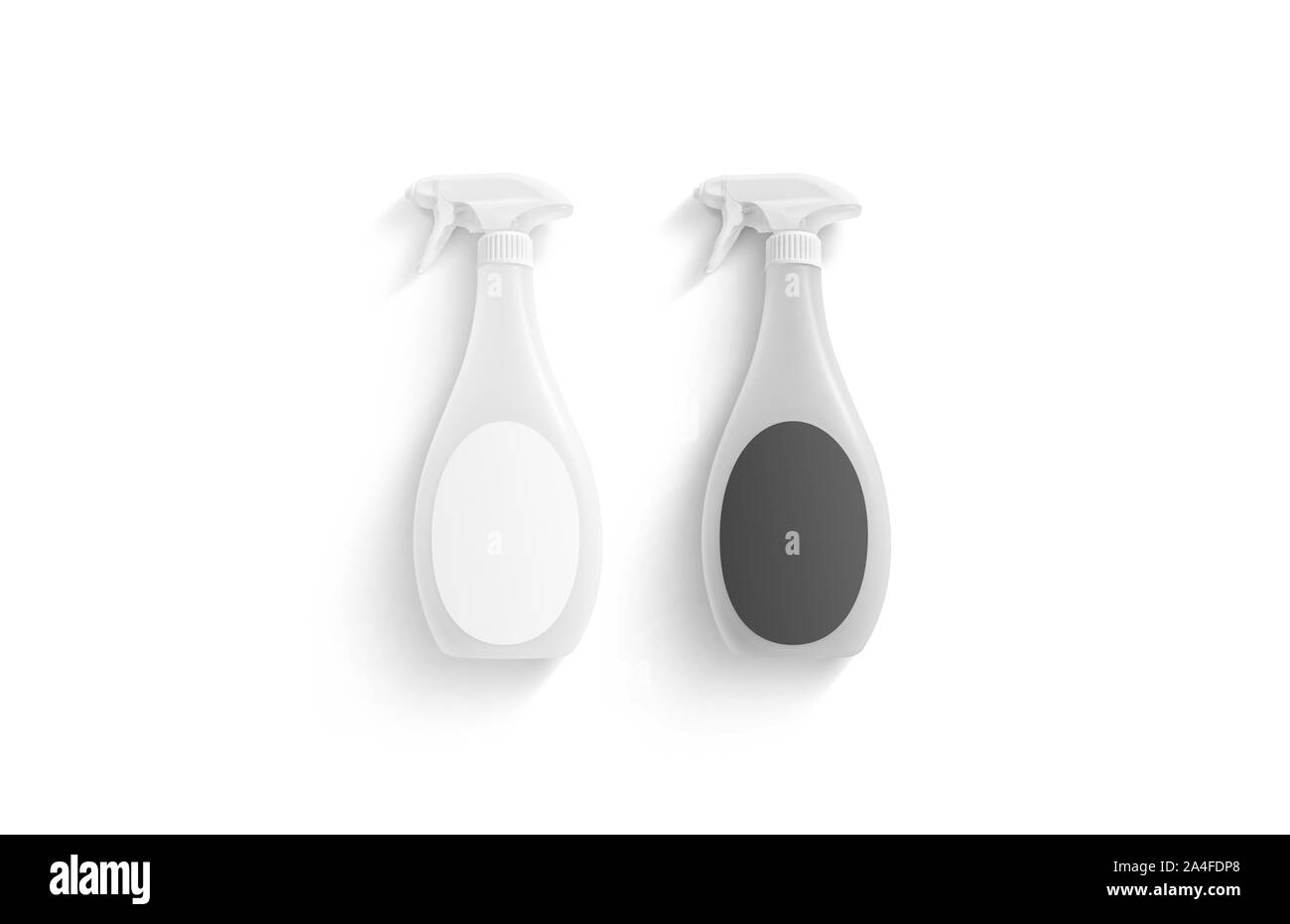 Download Blank spray bottle with black and white label mockup ...
