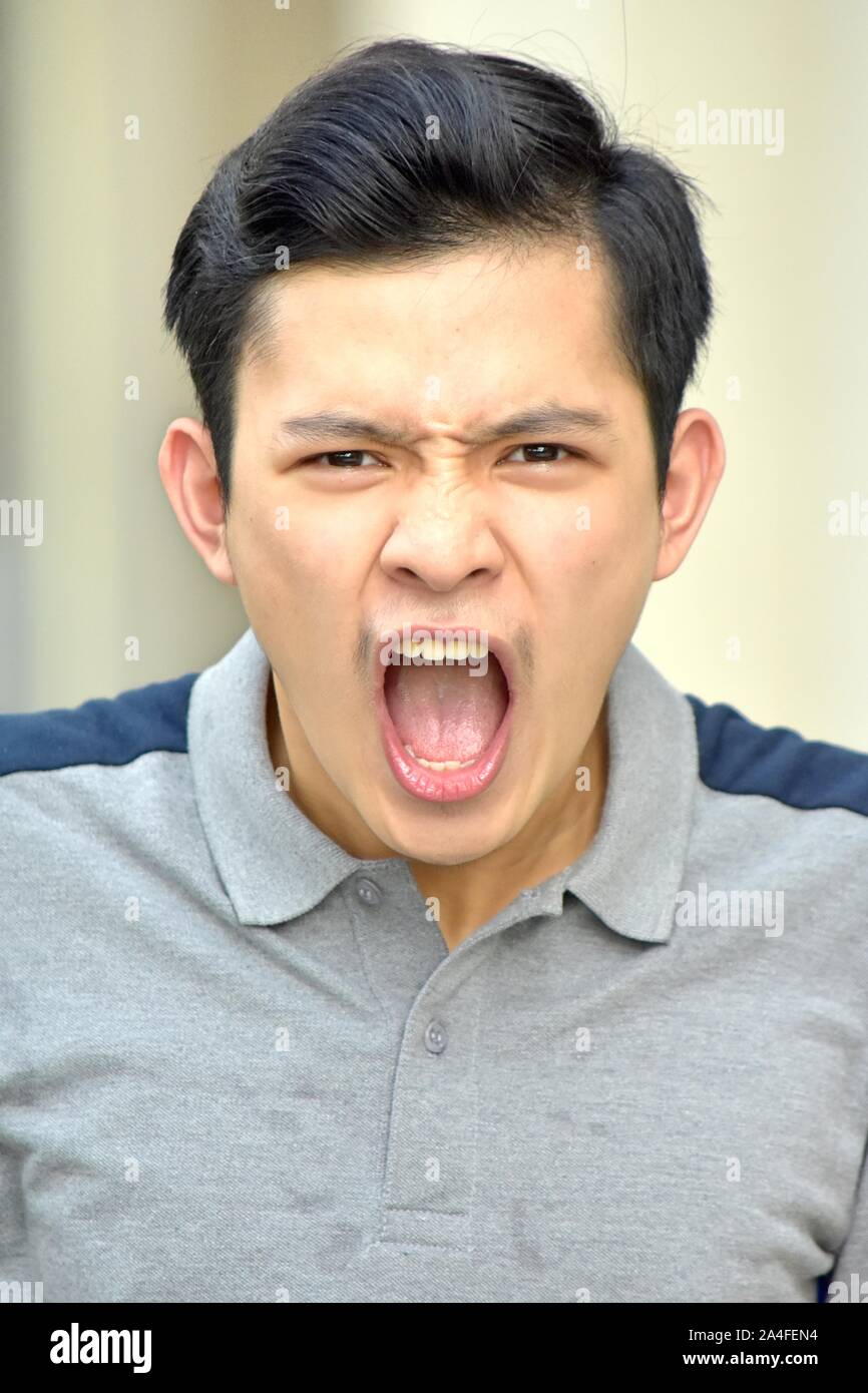 An Angry Chinese Person Stock Photo - Alamy