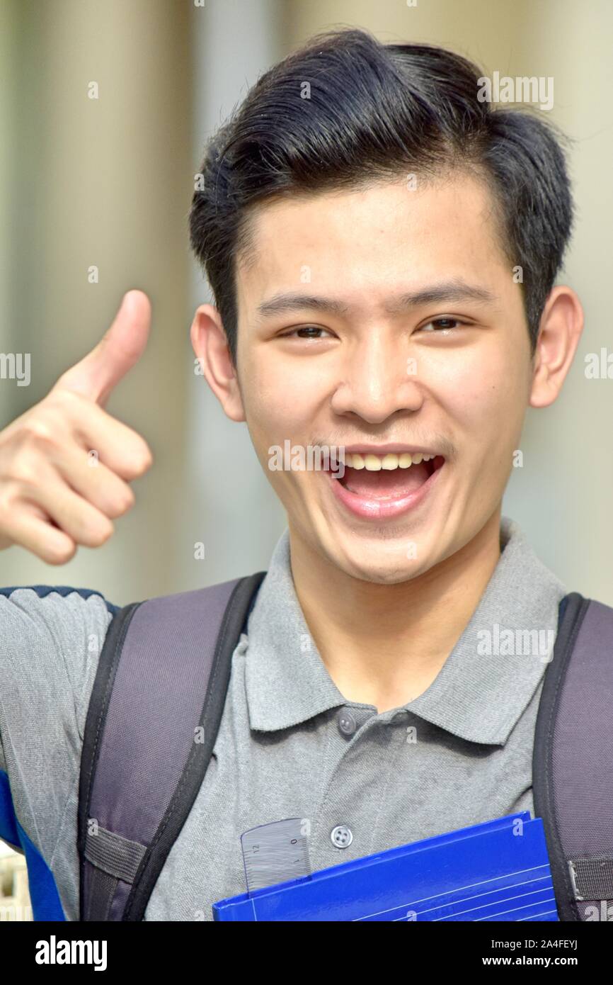 Happy Male Student Stock Photo - Alamy