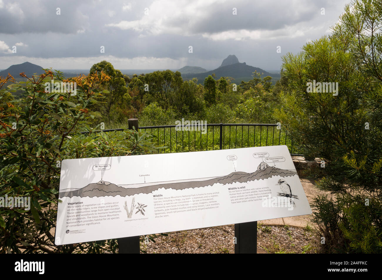 A visitor’s local information and advice board of the Glass House