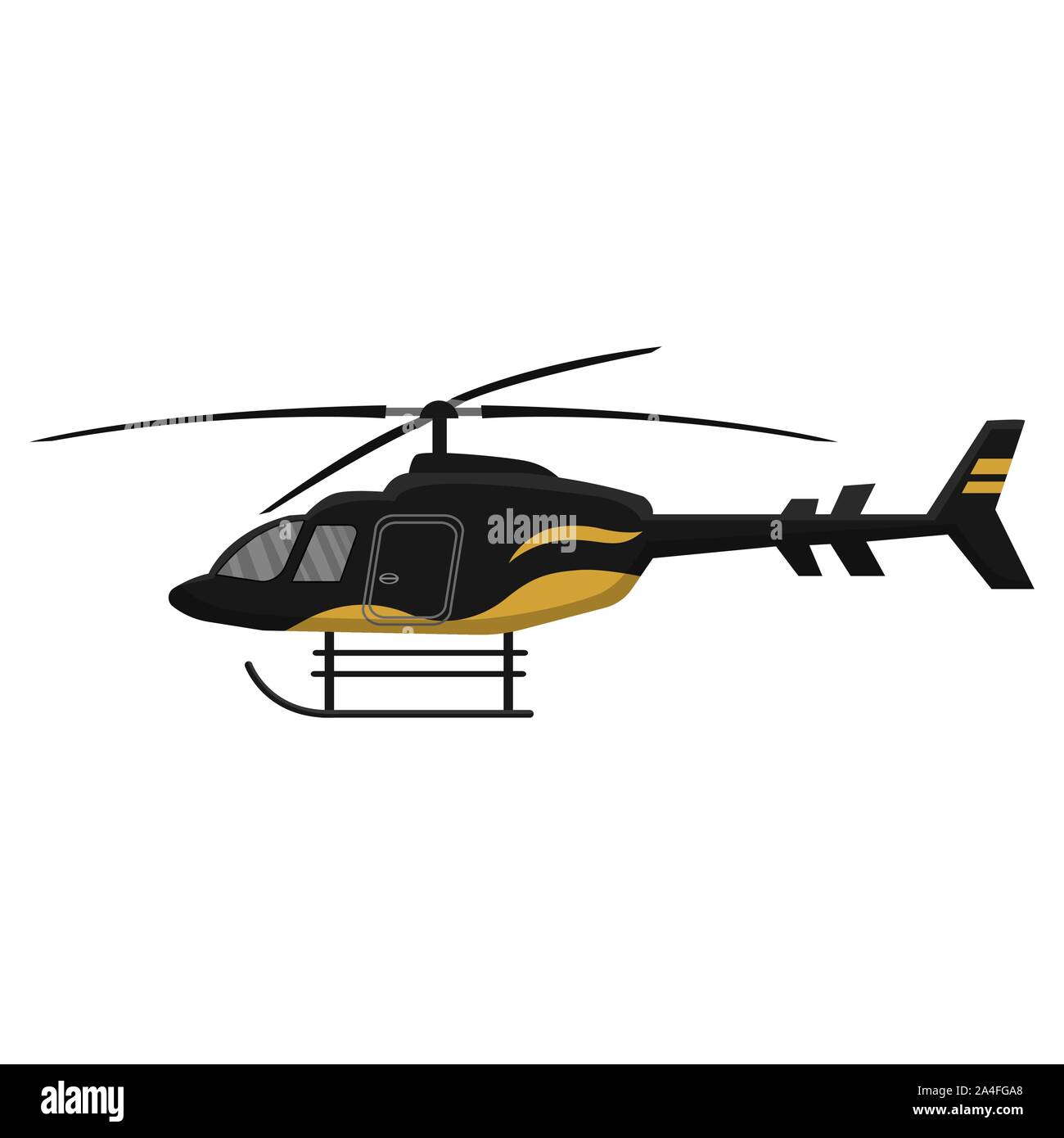 Multipurpose helicopter icon isolated on white background, air transport, aviation, vector illustration. Stock Vector