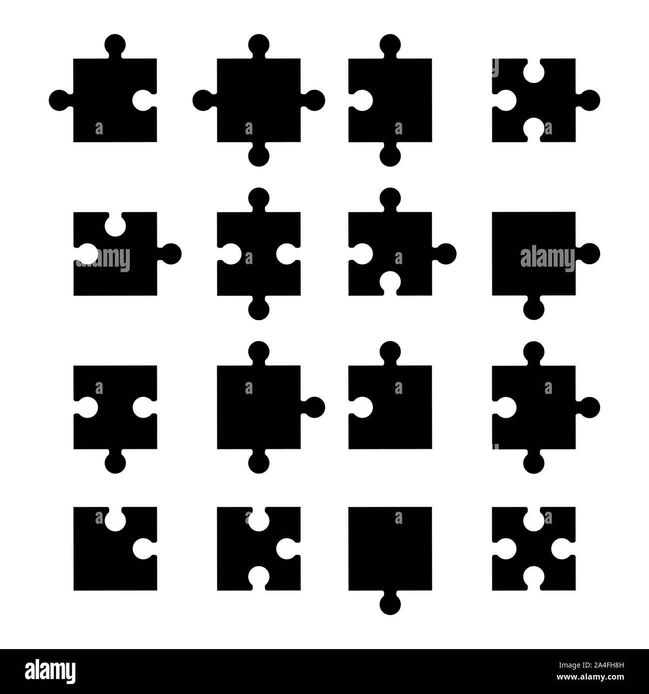 Blank jigsaw puzzle 8 pieces simple line art Vector Image