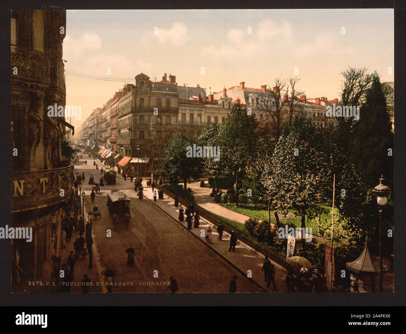 Alsace-Lorraine Street, Toulouse, France] * Date Created/Published:  [between ca. 1890 and ca. 1900]. * Medium: 1 photomechanical print :  photochrom, color. * Part of: Views of architecture, monuments, and other  sites in