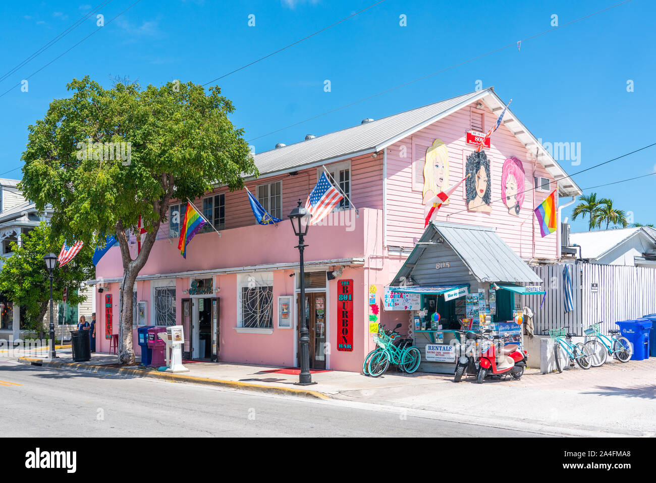 Key West, Florida, USA September 12, 2019 Quiet Street In Key West