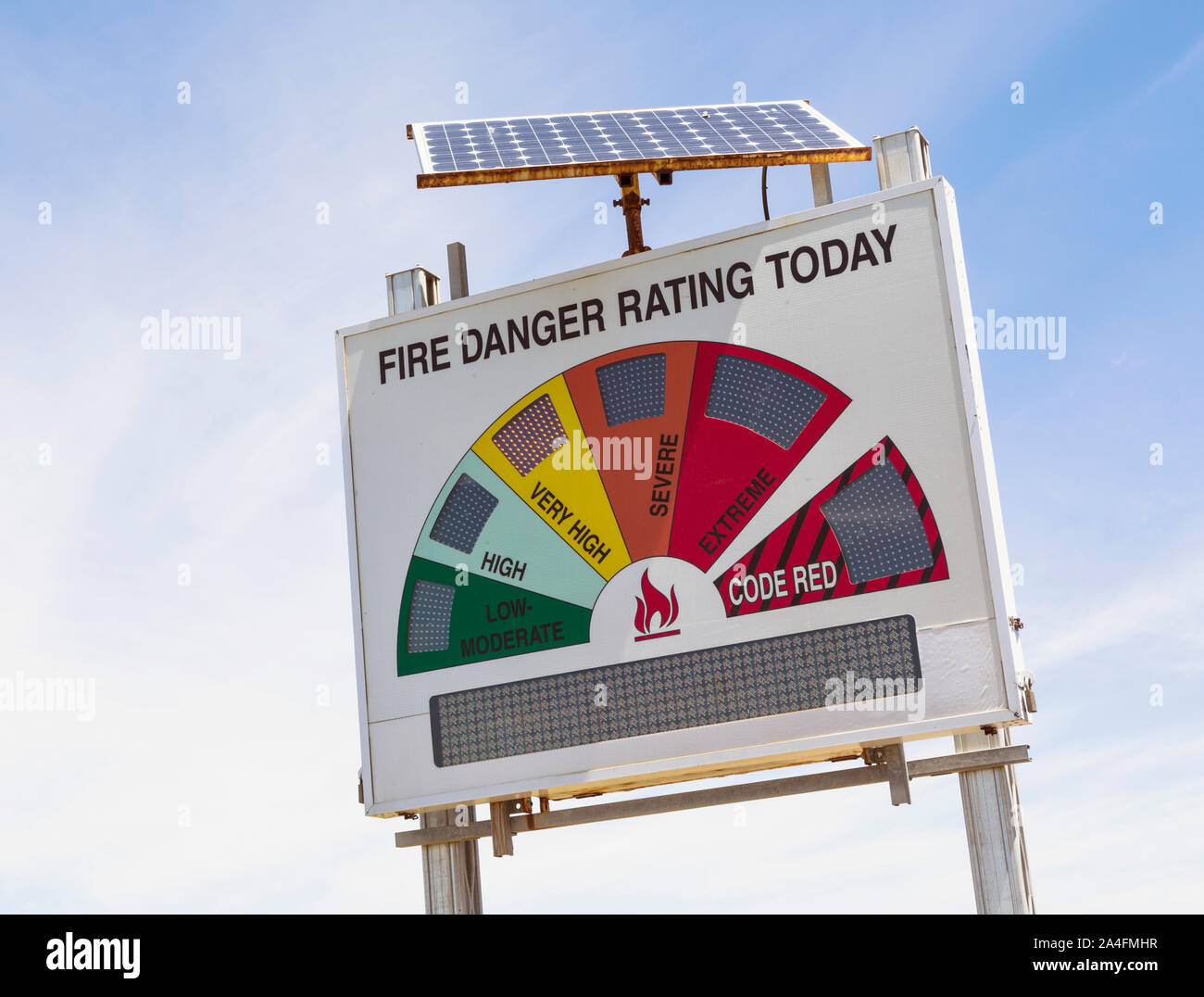 Solar Powered Fire Danger Rating Board Near Apollo Bay Great Ocean Road Victoria Australia Stock Photo Alamy