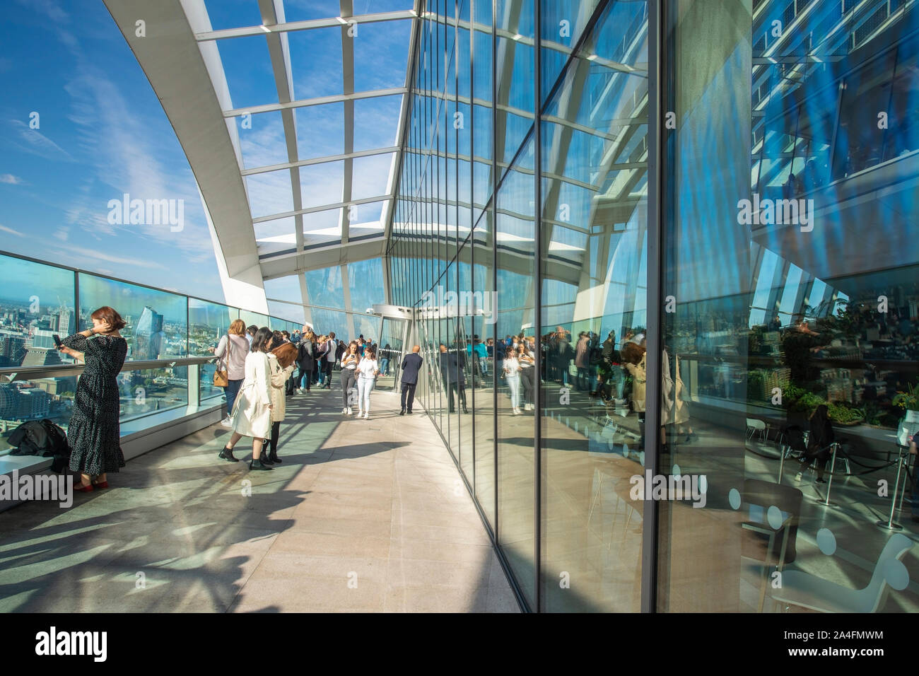 The terrace of the sky garden in city of London Stock Photo