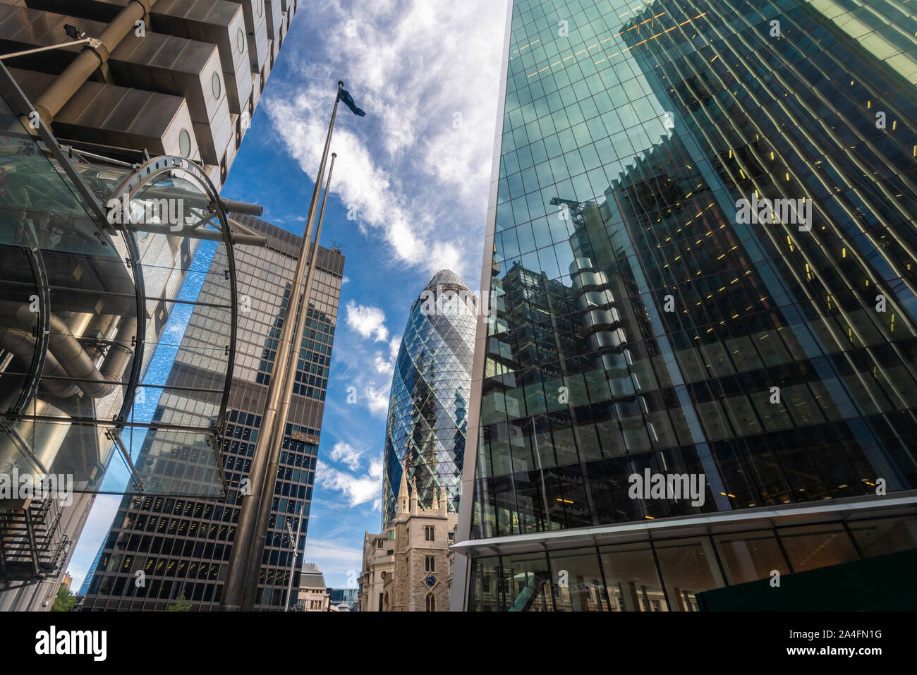 Lloyds, Gherkin and glass business tower at the city of london Stock Photo