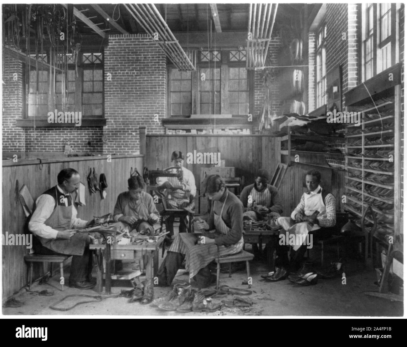 Trade school Shoe making Stock Photo Alamy