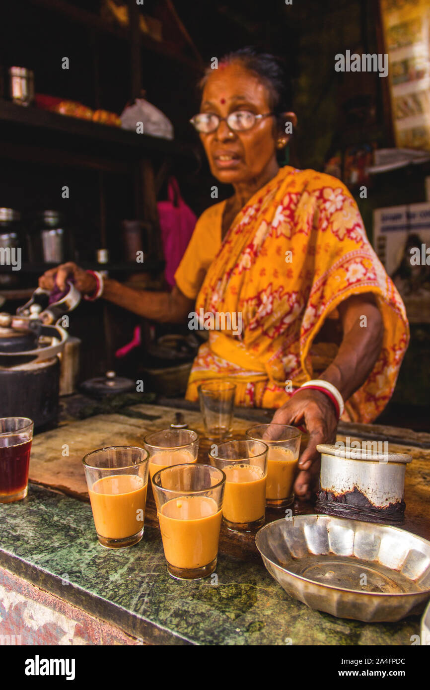 Tea Seller Lady Stock Photo