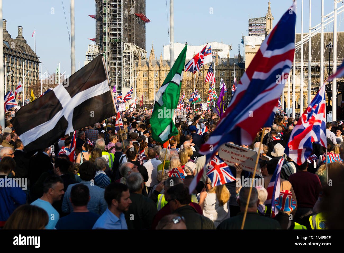 London, UK. Pro-Brexit protest. Stock Photo