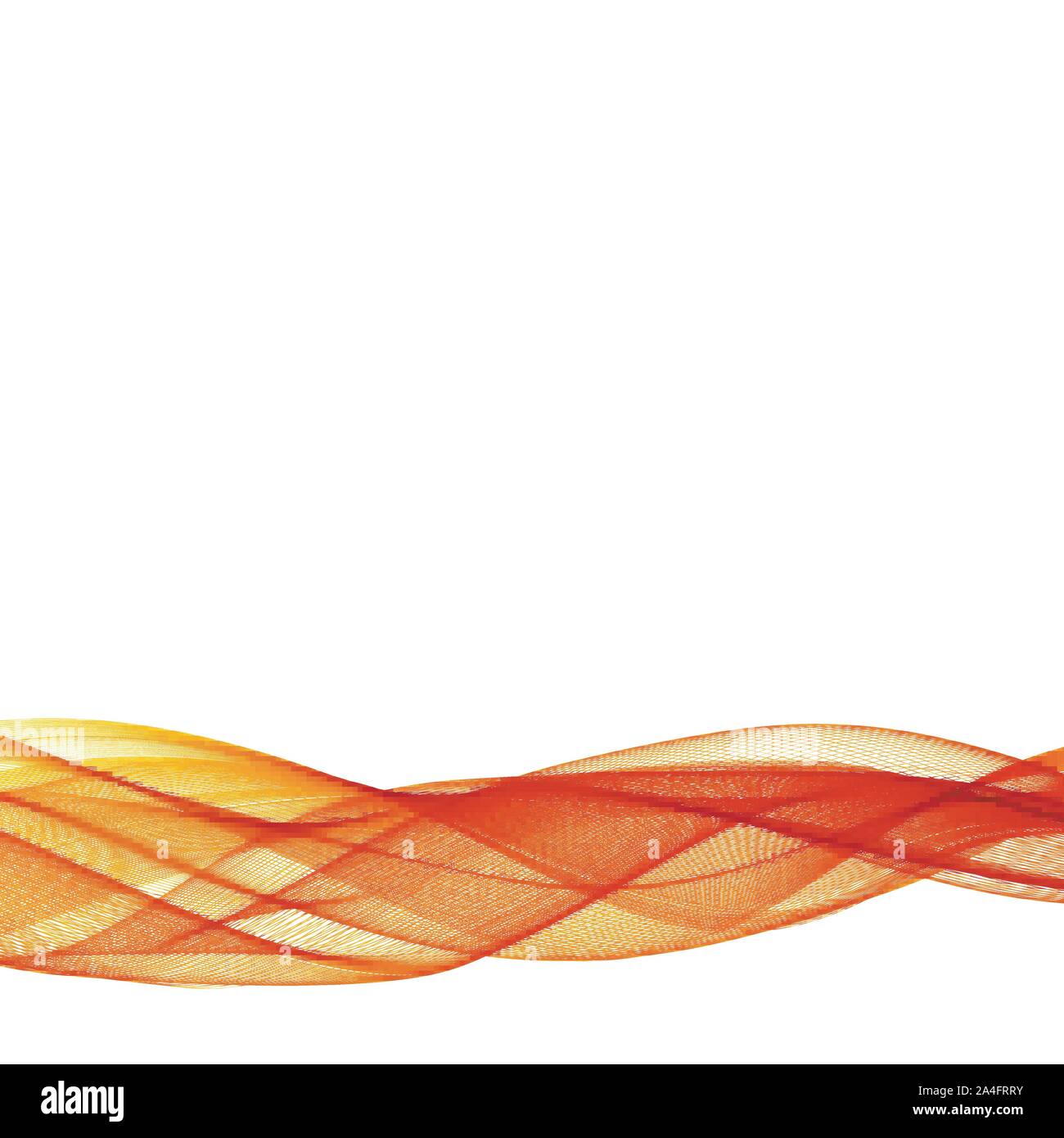Abstract orange waves - data stream concept. Vector illustration. Clip-art Stock Vector
