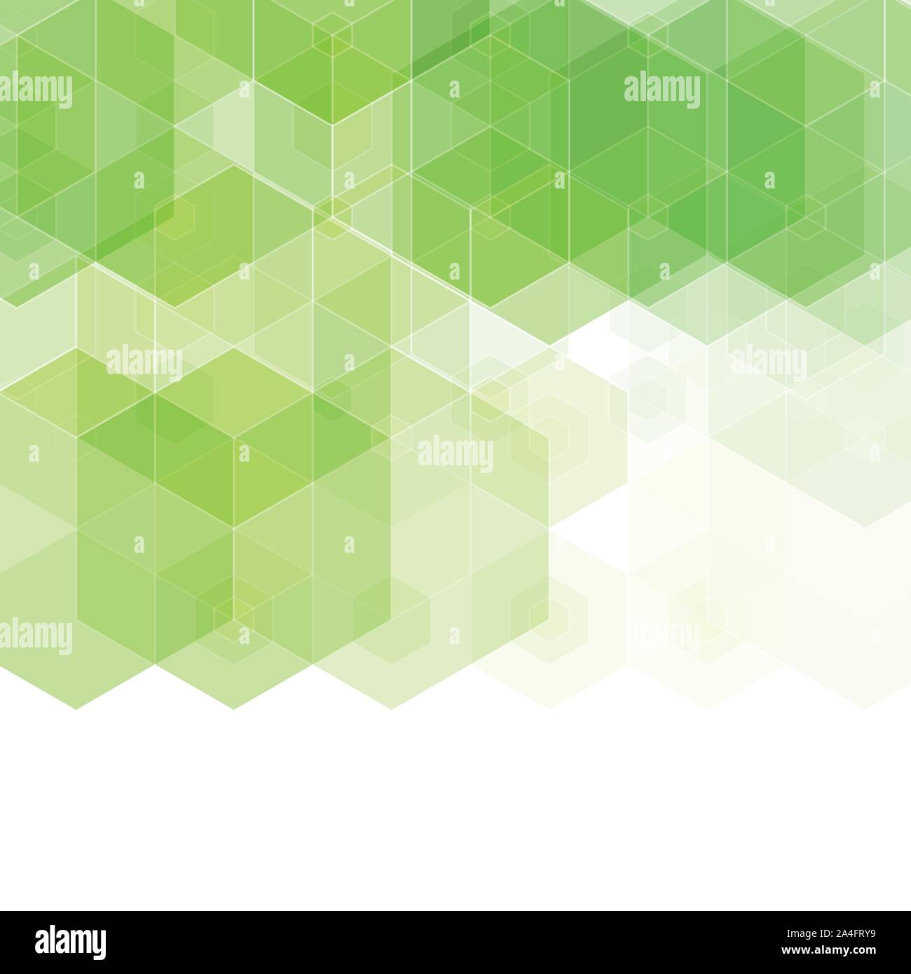Abstract background with green hexagonal shapes. Stock Vector