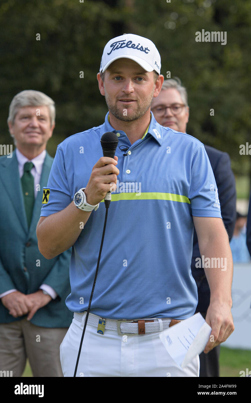 The Austrian Bernd Wiesberger won with 268 (66 70 67 65, -16) the 76th Italian Open, fifth event of the European Tour Rolex Series, held on the difficult course of the Olgiata Golf Club (par 71) in Rome, where the Azzurri Francesco Laporta, seventh with 275 (-9), and Andrea Pavan, tenth with 276 (-8) offered a great test. (Photo by Domenico CIppitelli/Pacific Press) Stock Photo
