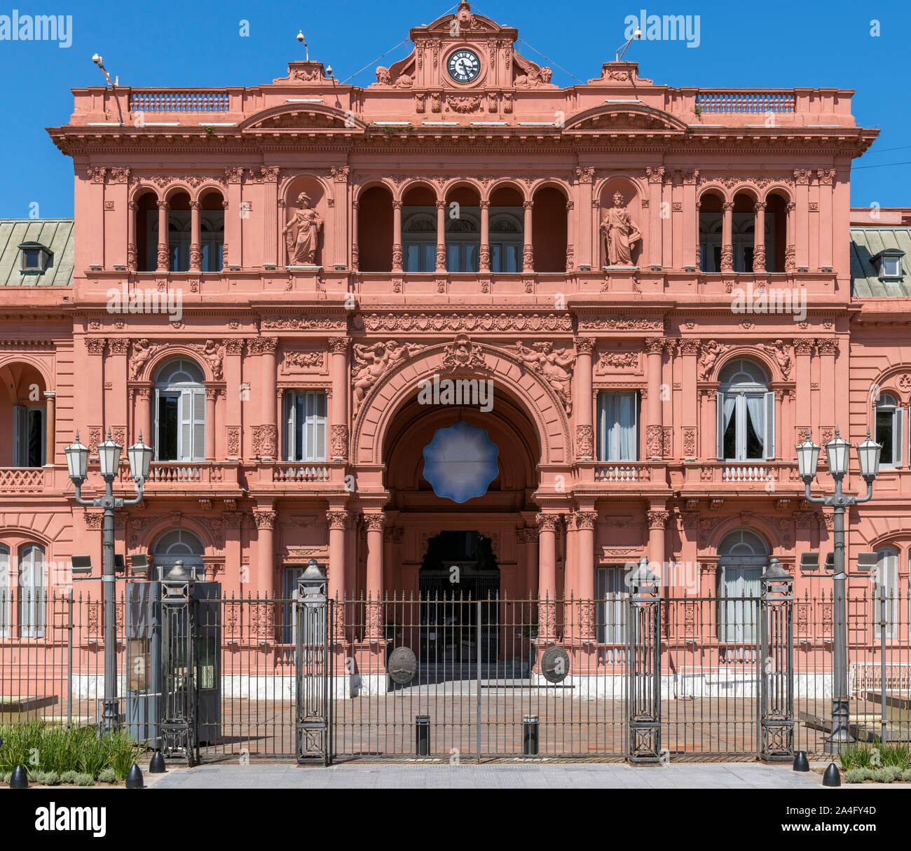 Entrance to the Casa Rosada (Pink House), office of the Argentinian President, Plaza de Mayo, Buenos Aires, Argentina Stock Photo