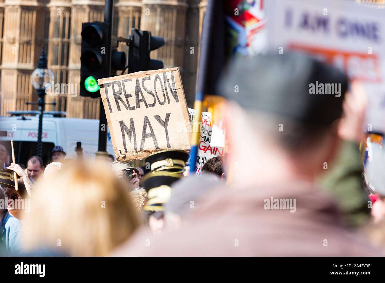 London, UK. Pro-Brexit protest. Stock Photo
