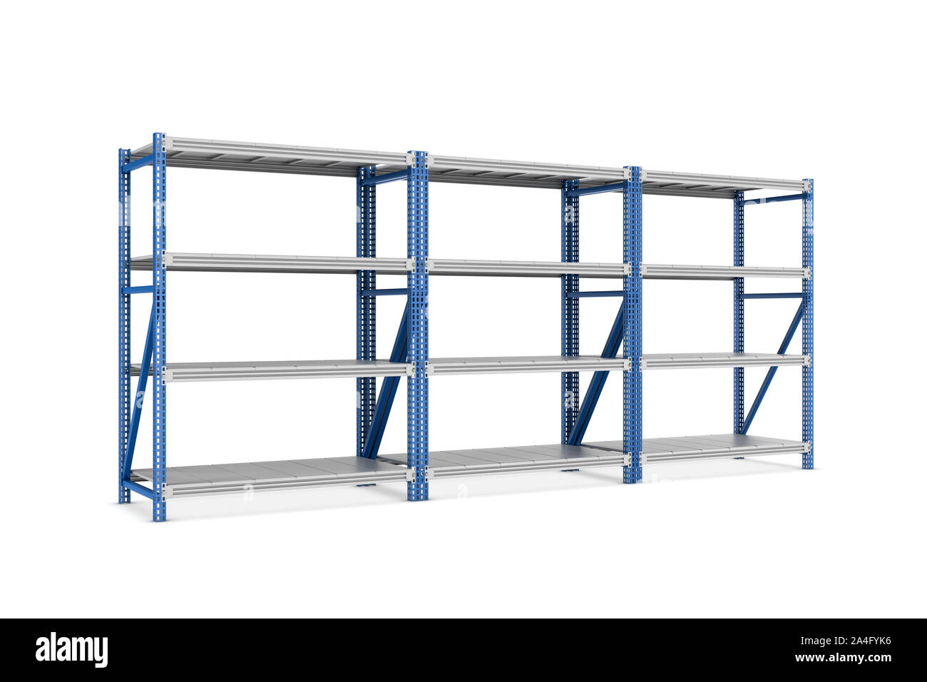 3d rendering of three metal racks put together, isolated on the white  background. Storage furniture. Free standing racks and shelves Stock Photo  - Alamy