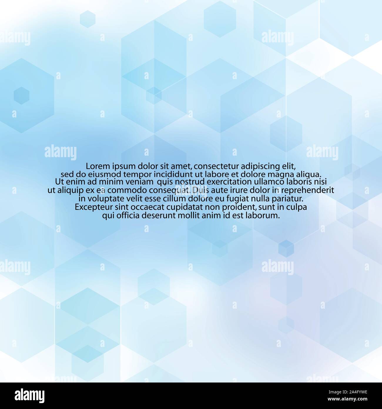 Blue abstract background. geometrical polyhedra. Advertising layout Stock Vector