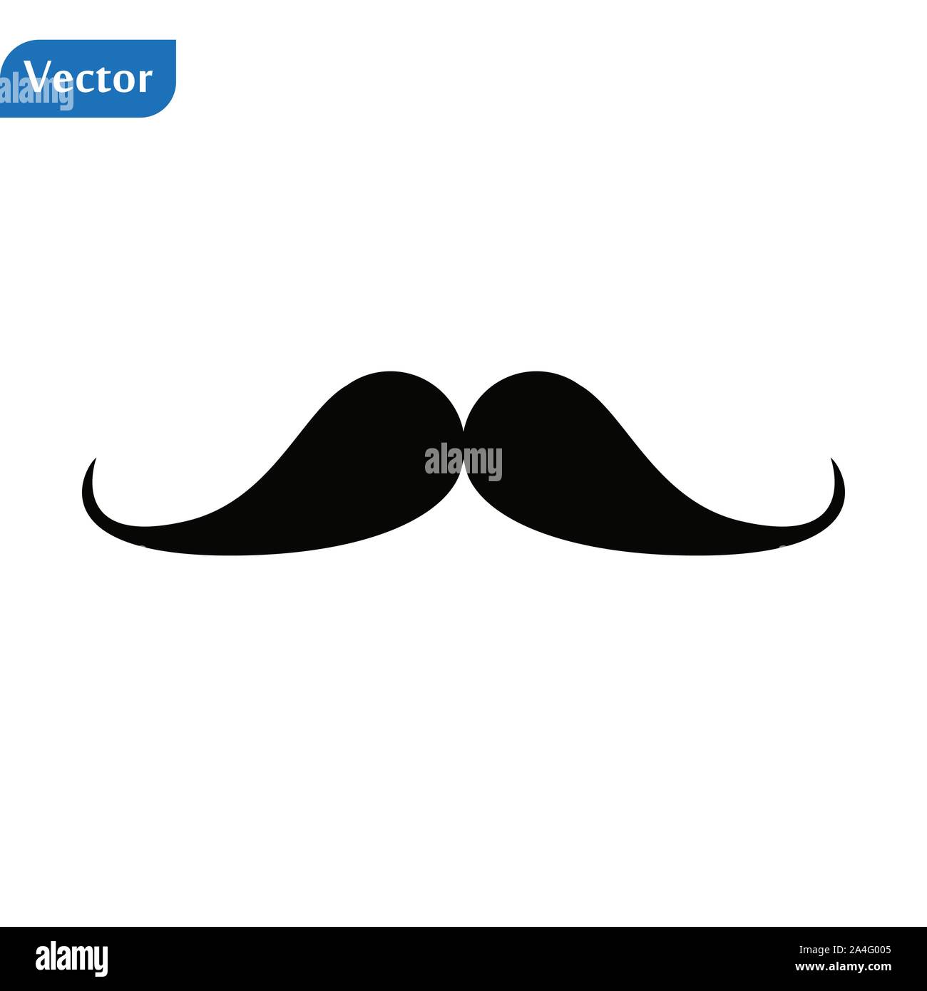 Mustache Icon Vector. Simple flat symbol. Perfect Black pictogram