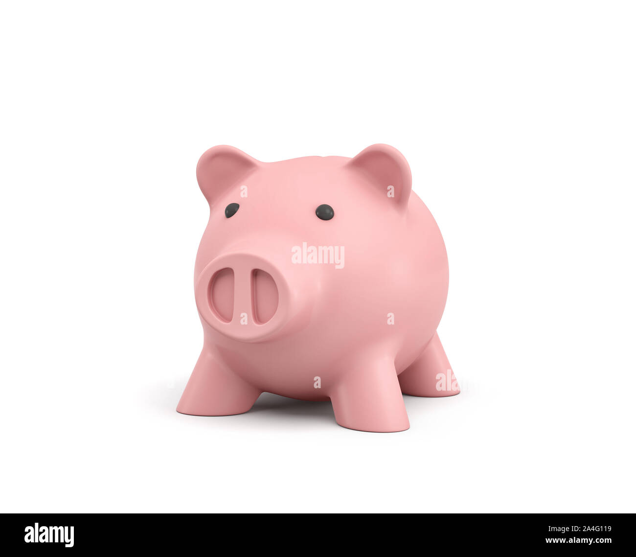 3d rendering of a pink ceramic piggy bank isolated on white background ...