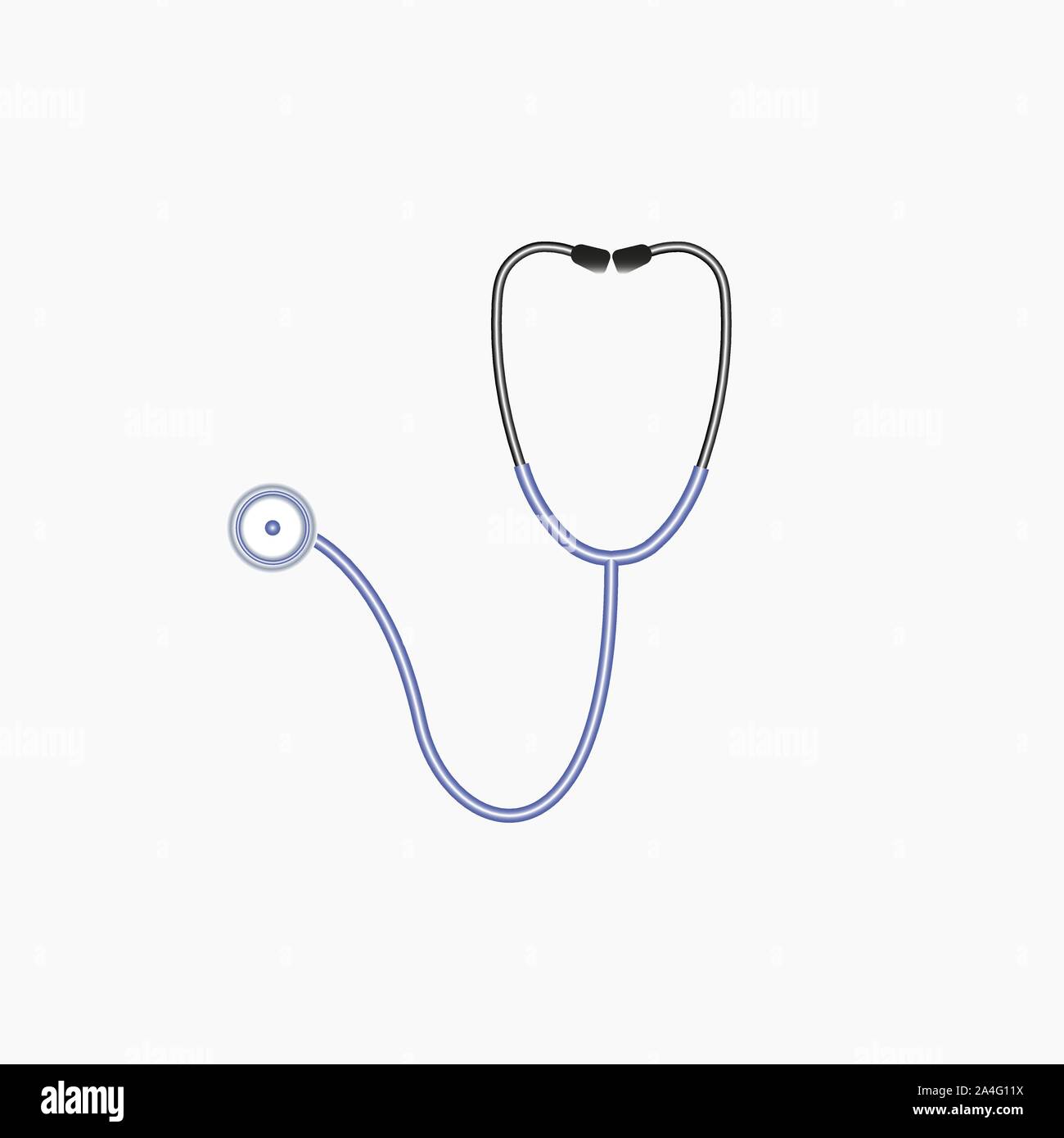 Medical, stethoscope. health. Vector illustration, flat design. Stock Vector