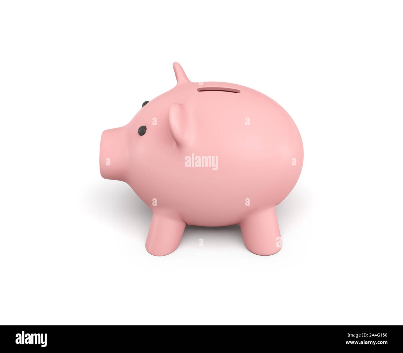 3d rendering of a pink ceramic piggy bank isolated on white background ...
