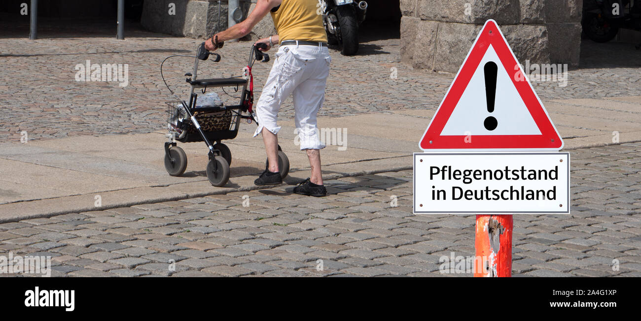 Nursing emergency in Germany Warn sign Stock Photo Alamy