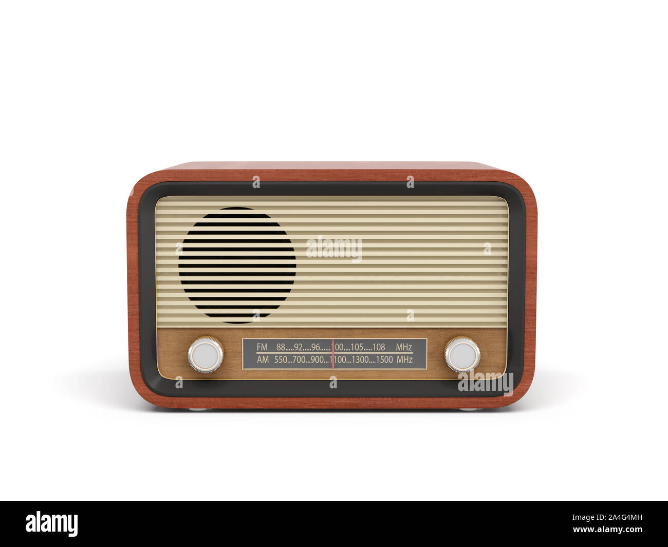 3d rendering of a brown rounded retro style radio receiver with an analogue  tuner. Means of communication. Reaching audience. Radio shows Stock Photo -  Alamy