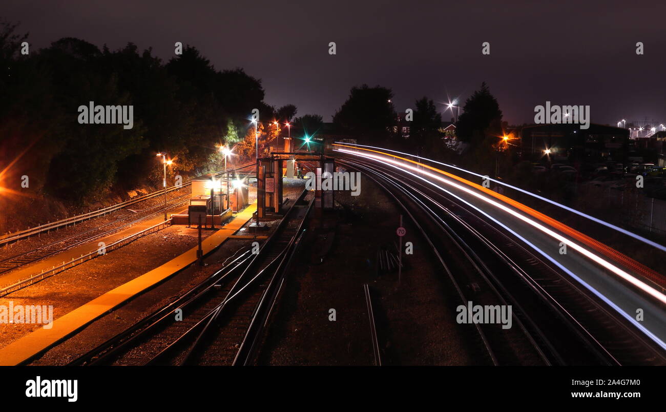 Blue red yellow green trails hi-res stock photography and images - Alamy