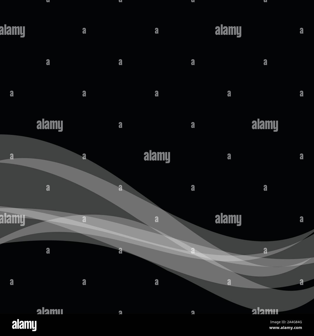 Vector abstract wave background. white wave on black background Stock ...