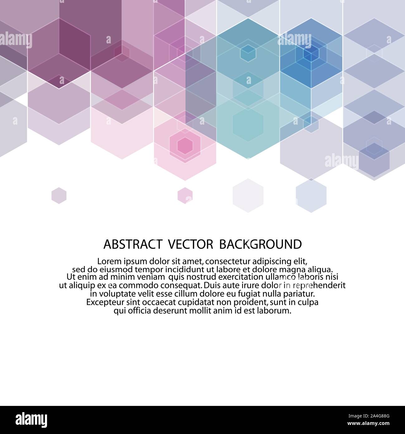 lilac hexagon background. abstract illustration. presentation layout Stock Vector