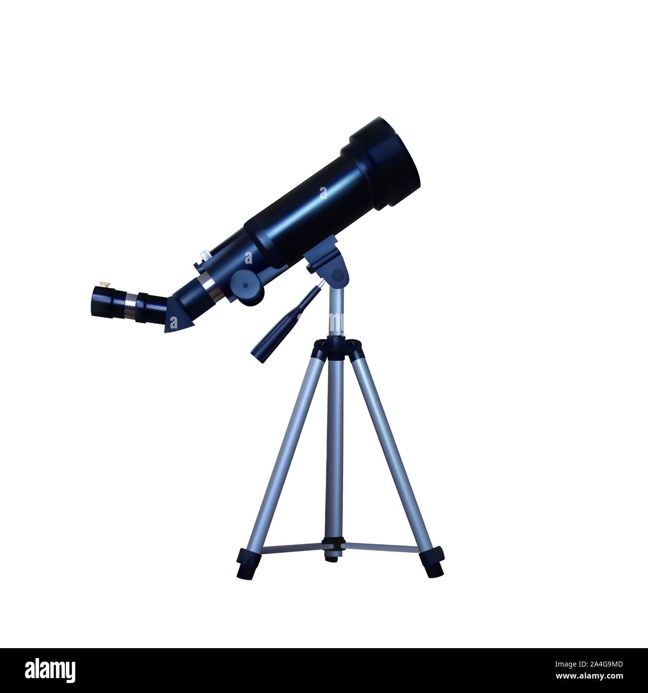 Realistic telescope on a tripod. Vector illustration. Planetarium equipment. Stock Vector