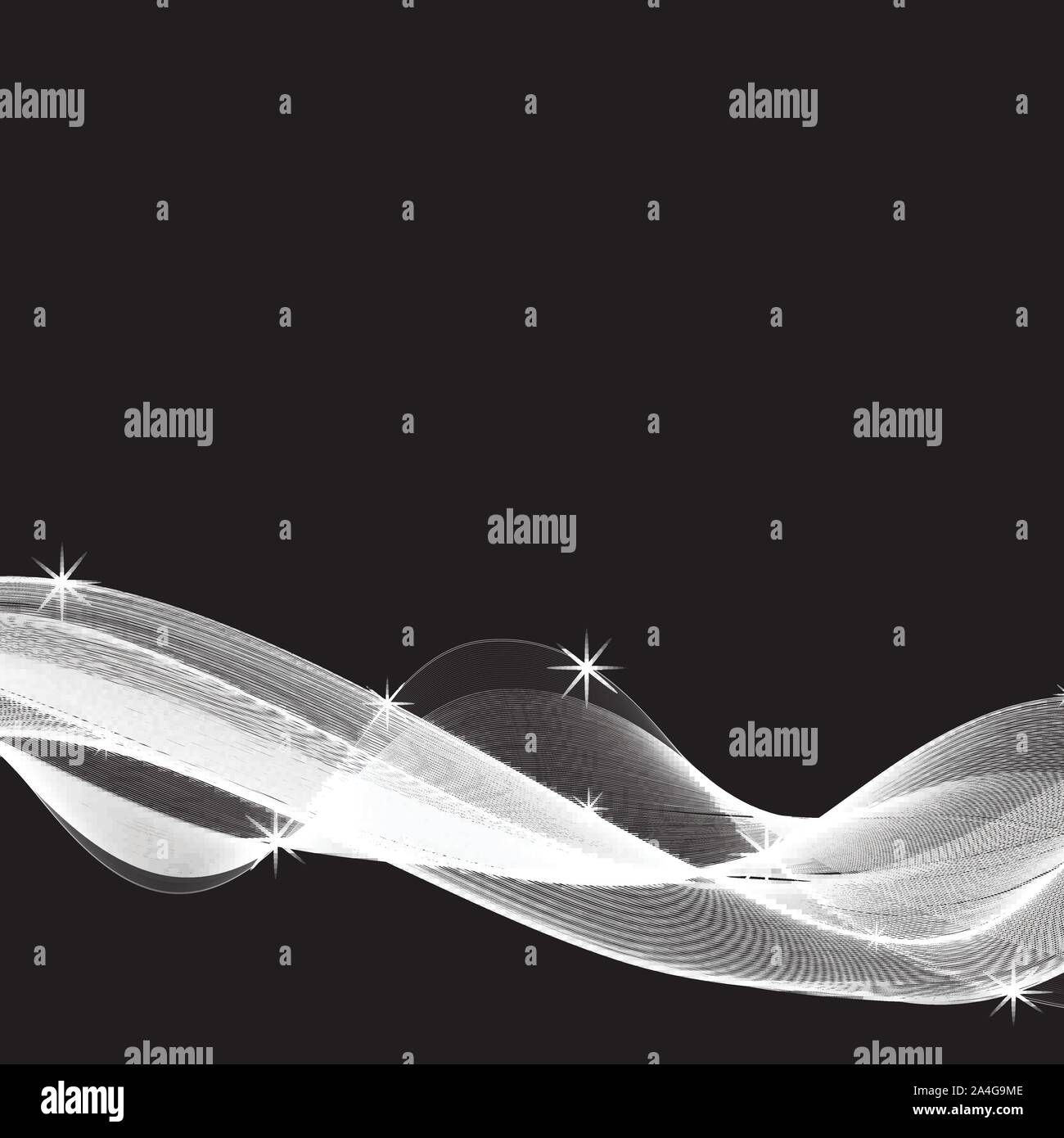 Vector illustration realistic smoke on black background Stock Vector