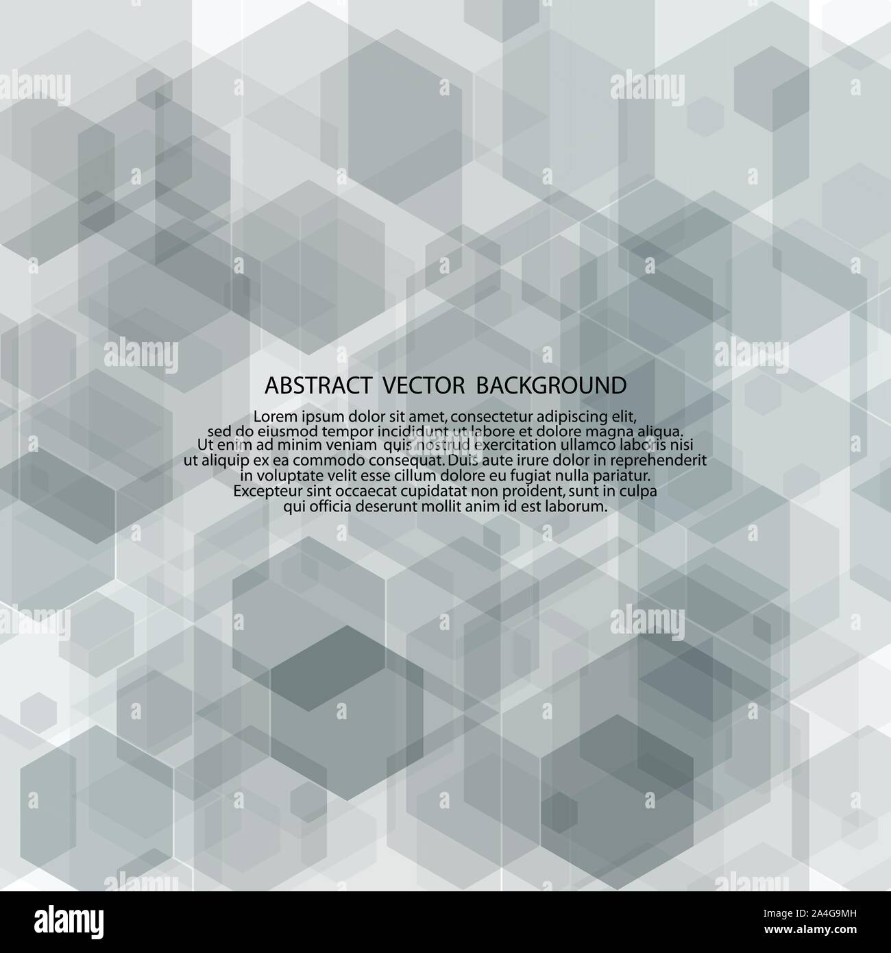 gray hexagons. abstract vector background. presentation template Stock Vector