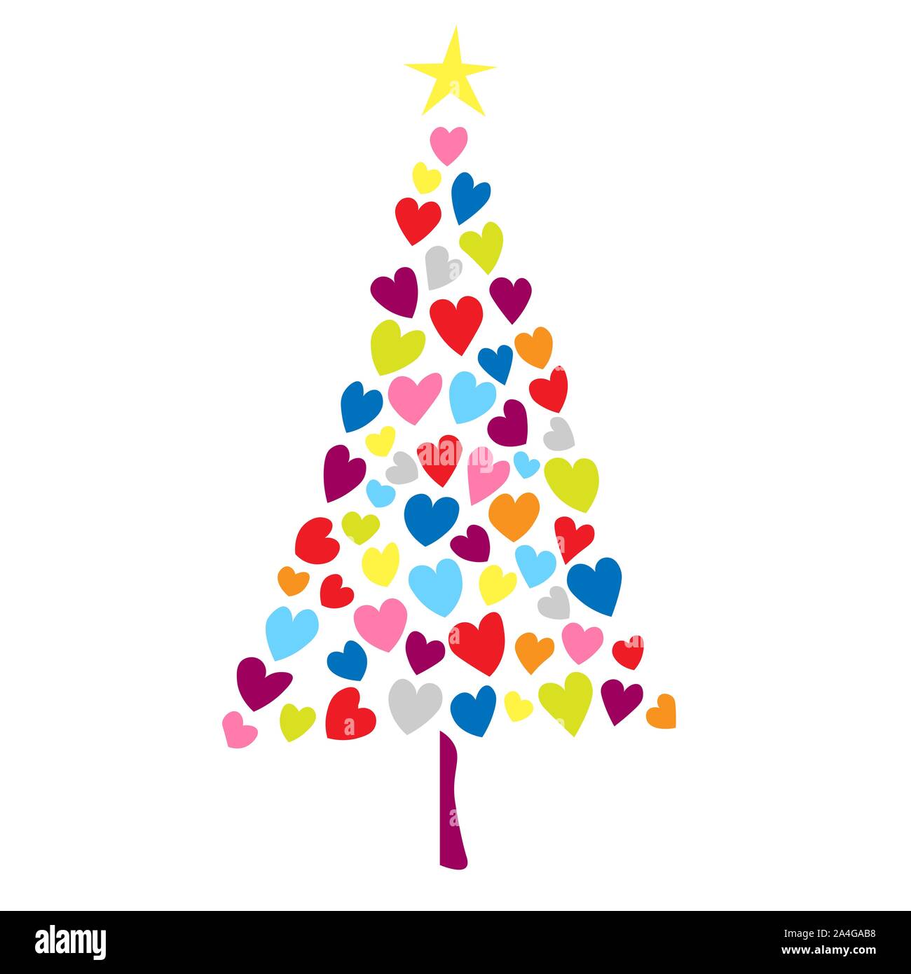 A Christmas Tree With Heart Clip Art