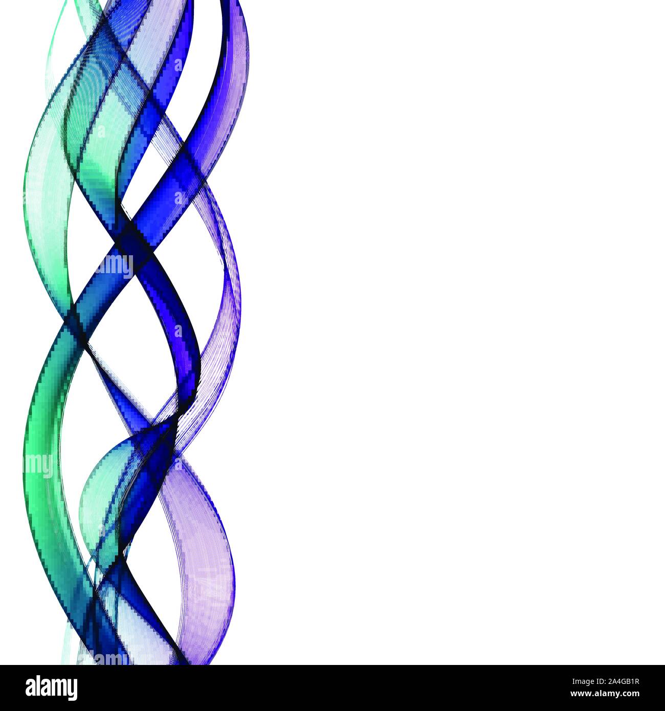 Abstract vector background with smooth color wave. Blue wavy lines ...