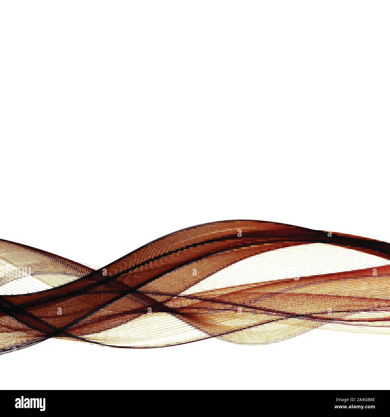 Abstract gold wavy on white background with golden color smooth curves ...