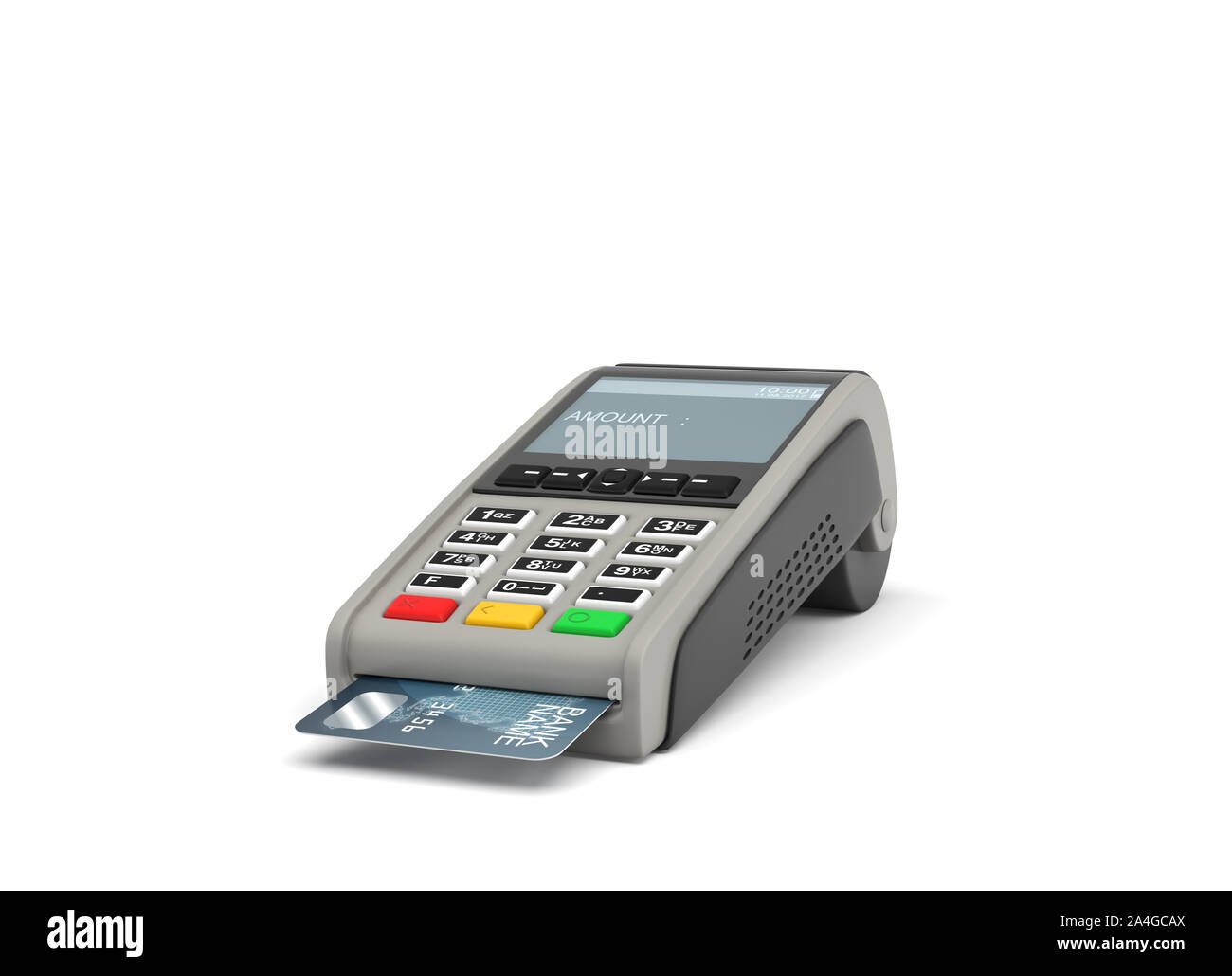 3d rendering of a POS-terminal with a generic plastic card inside and a ...