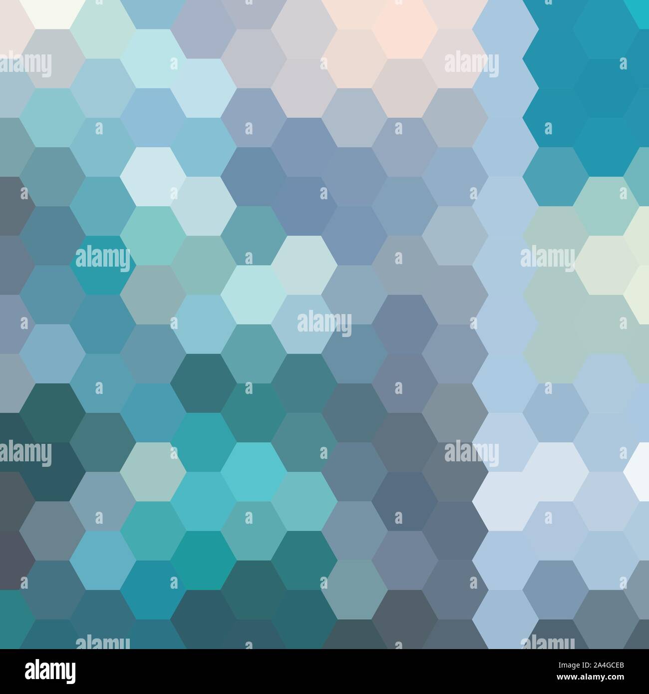 Sunny spring mosaic background, green hexagonal pattern vector background Stock Vector