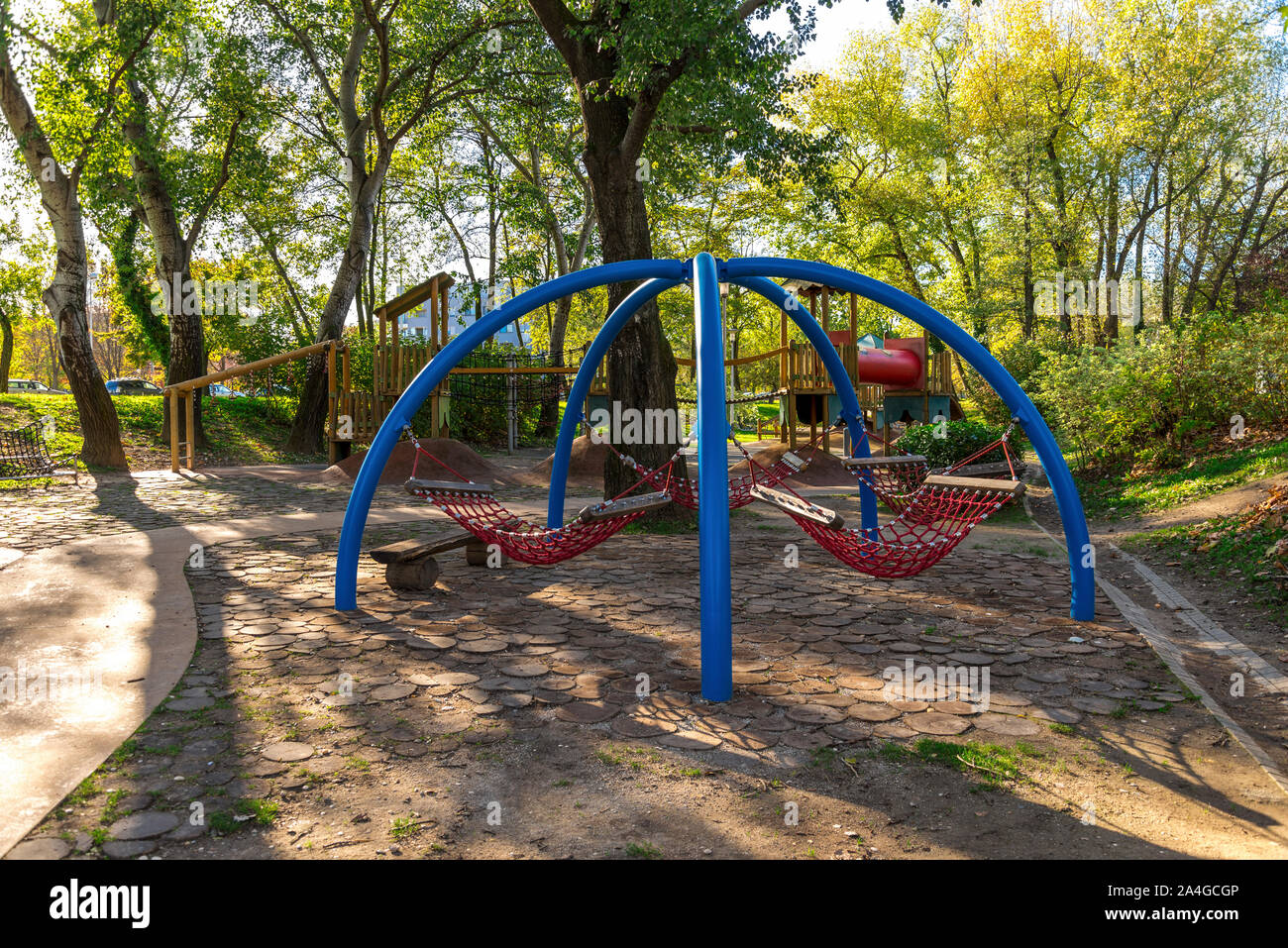 Children playground equipment hi-res stock photography and images - Alamy