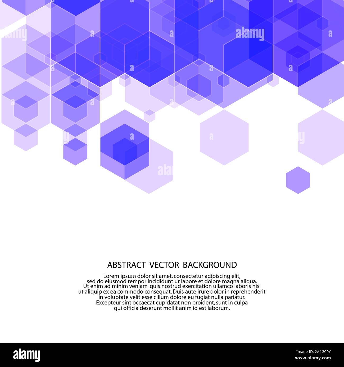 blue hexagons. abstract vector background. presentation template Stock