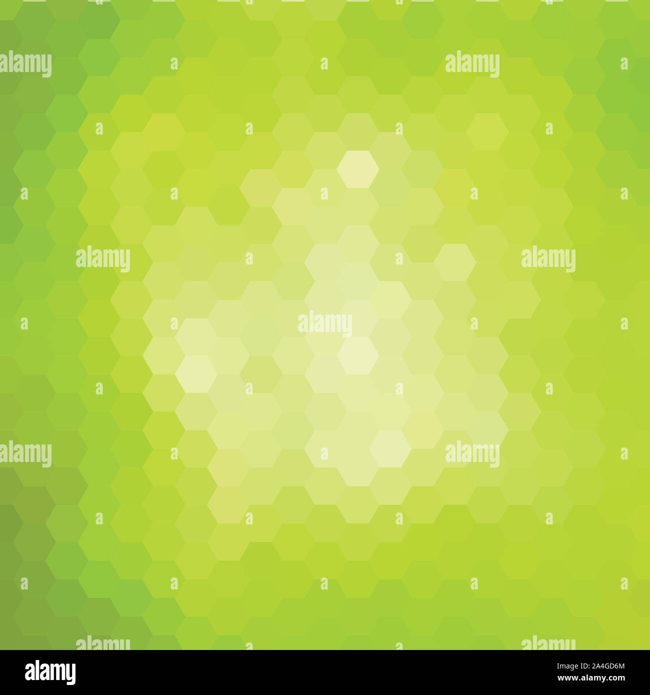 Sunny spring mosaic background, green hexagonal pattern vector background Stock Vector