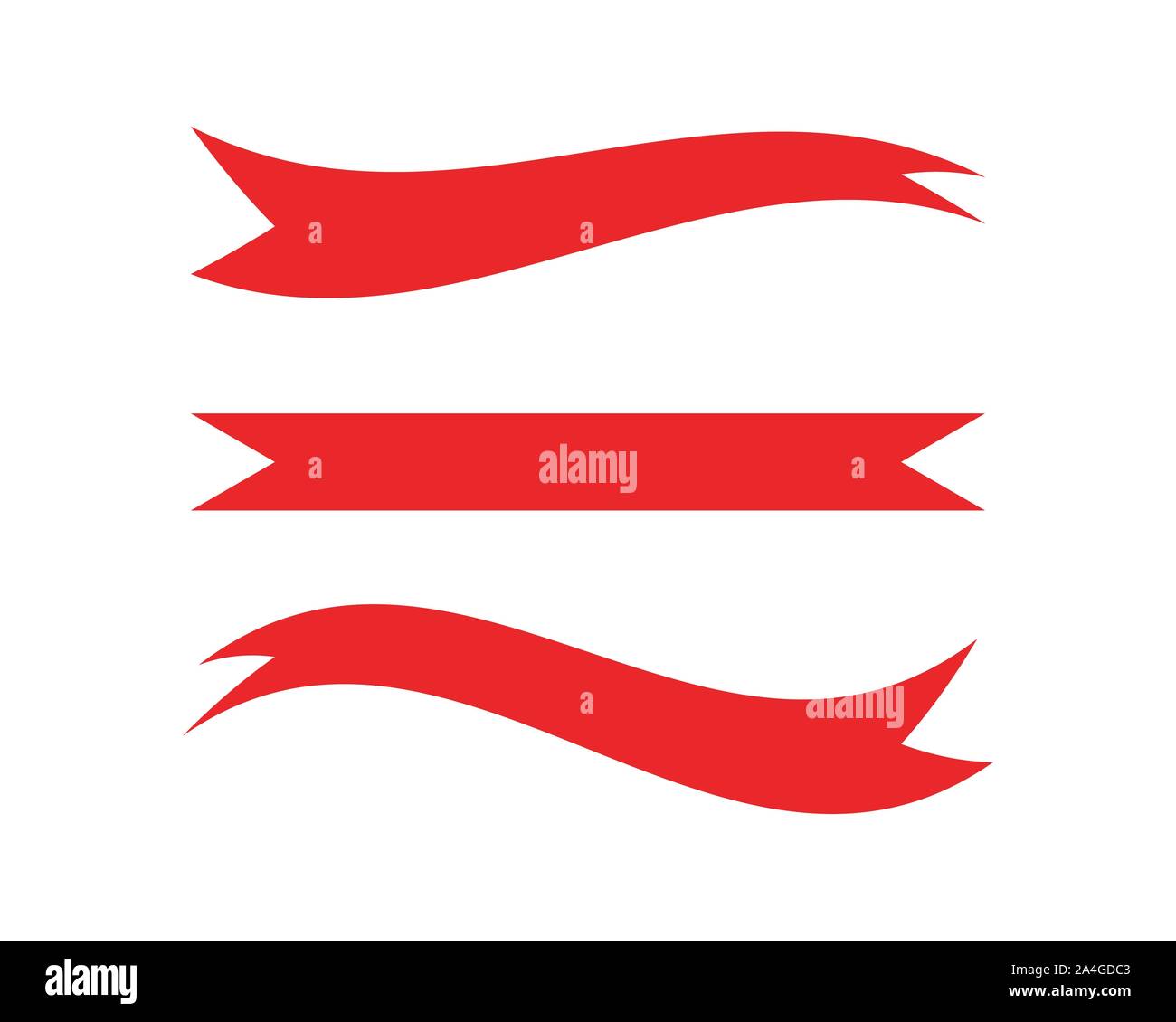 Flat vector ribbons banners flat isolated on white background Stock ...