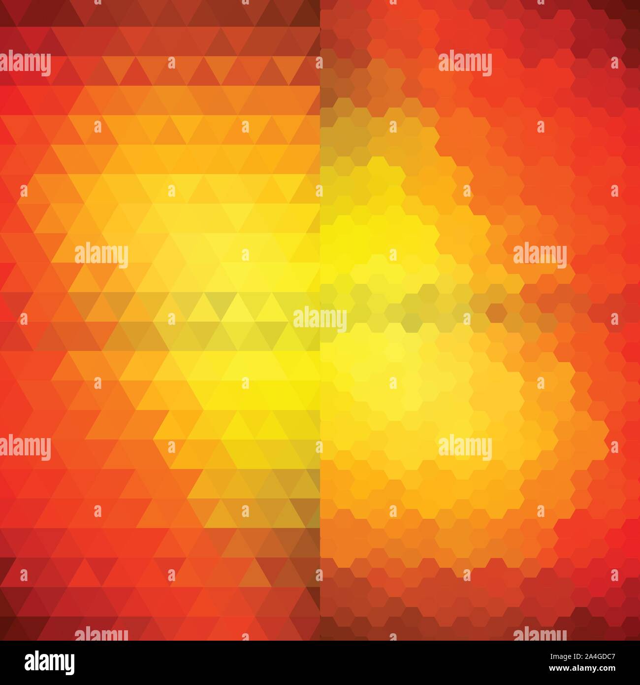 orange hexagon and triangle. abstract vector background Stock Vector