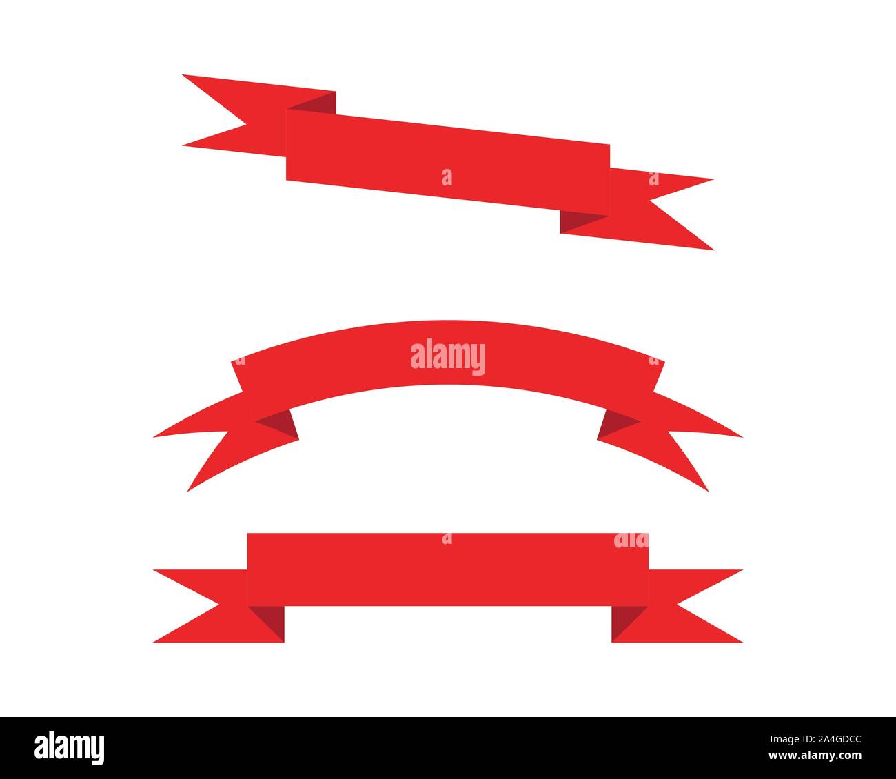 Flat vector ribbons banners flat isolated on white background Stock ...