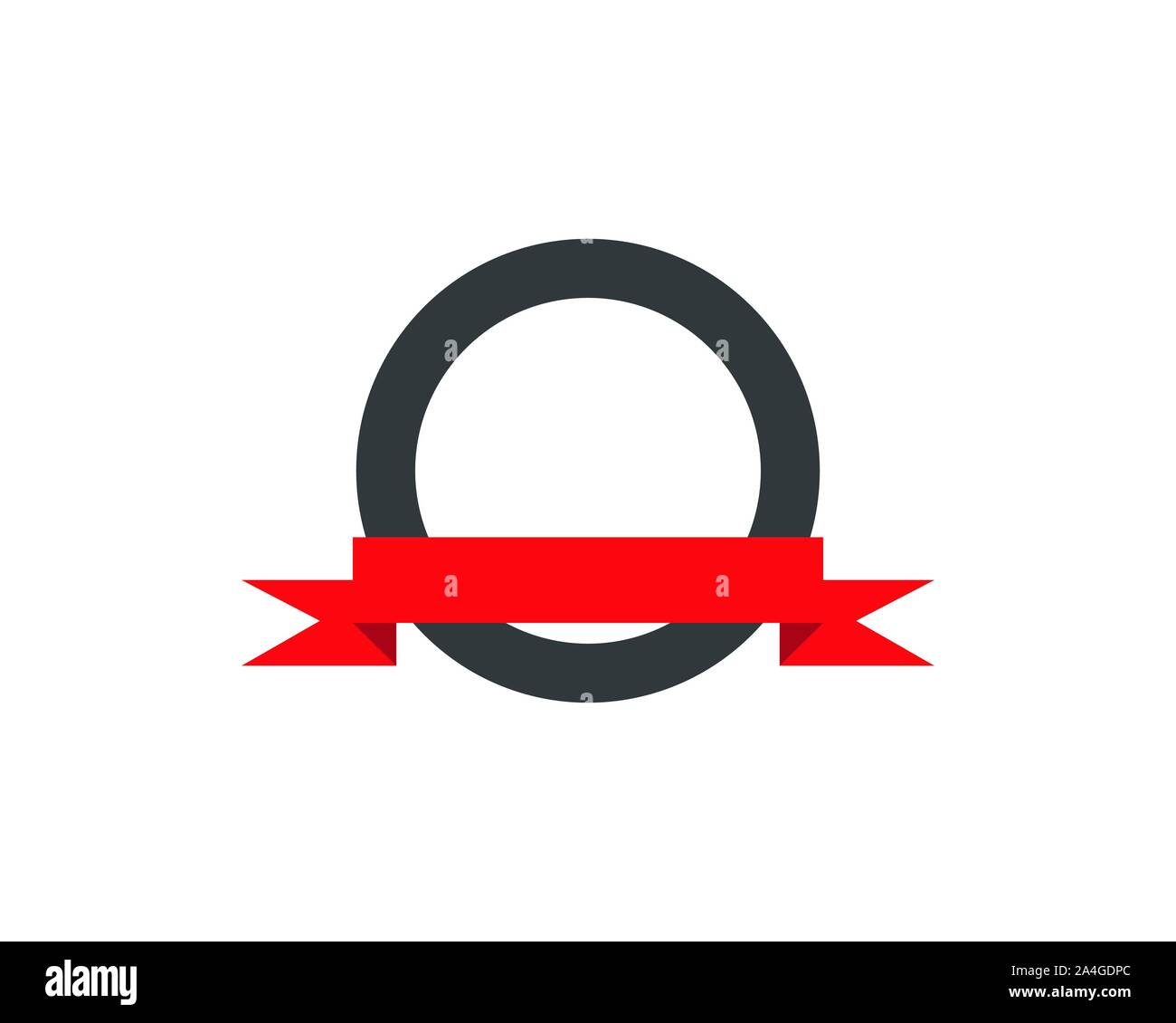 Flat vector ribbons banners flat isolated on white background Stock ...