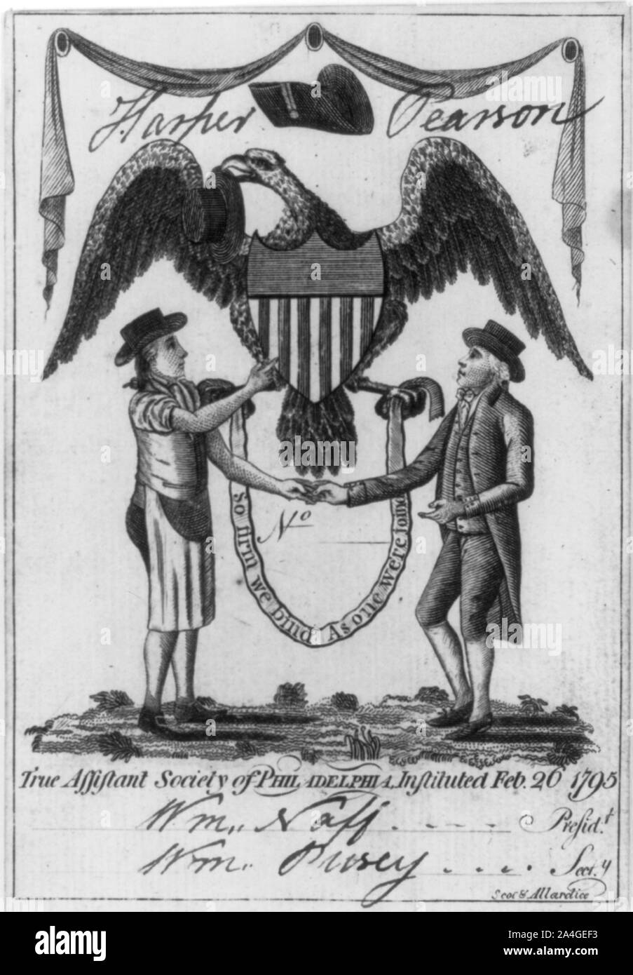 True Assistant Society of Philadelphia instituted Feb 26, 1795 Stock Photo