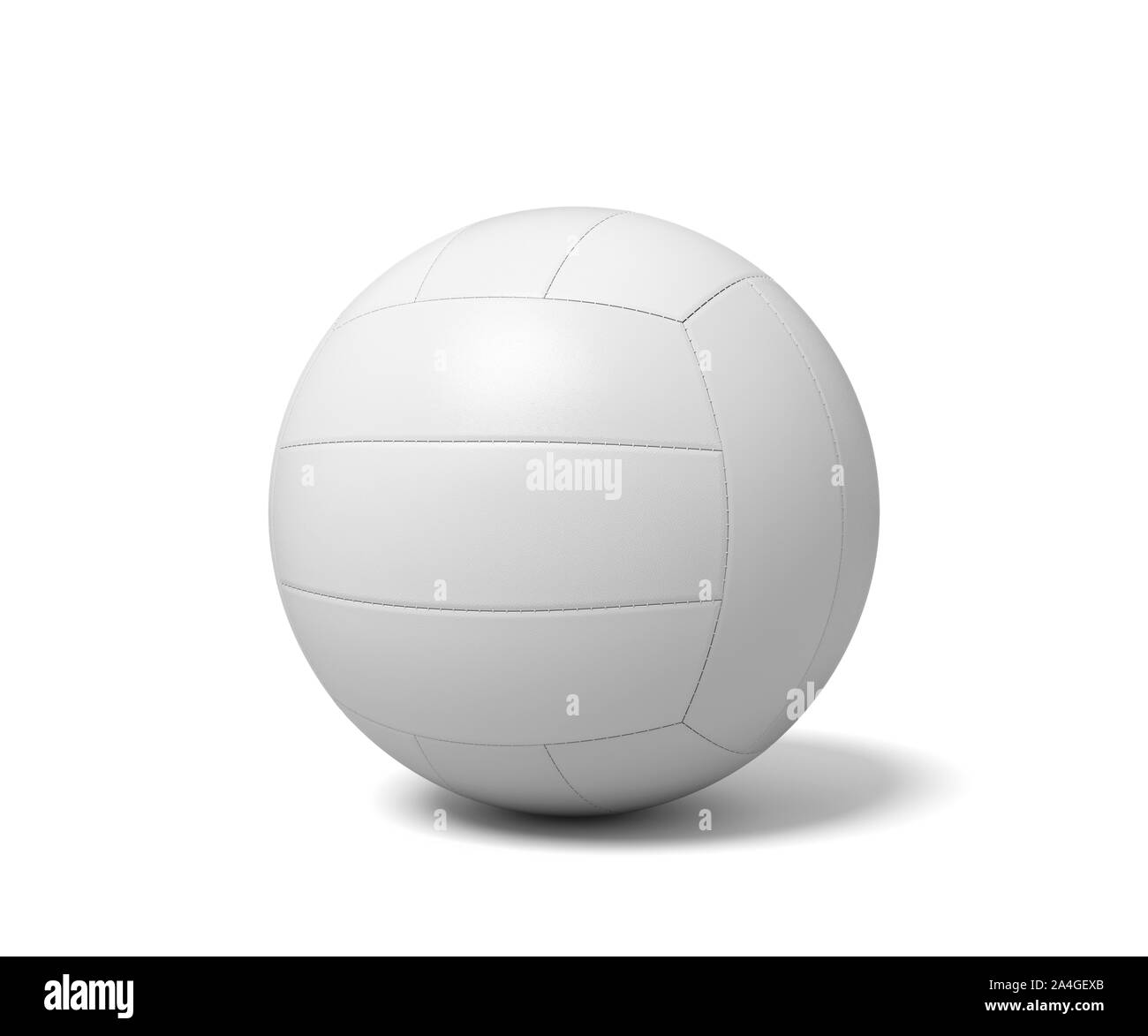 3d rendering of a single white volleyball ball with a shadow lying on a