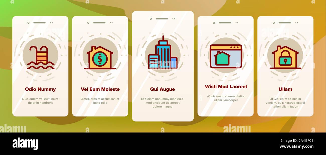 Real Estate Elements Vector Onboarding Stock Vector Image & Art - Alamy